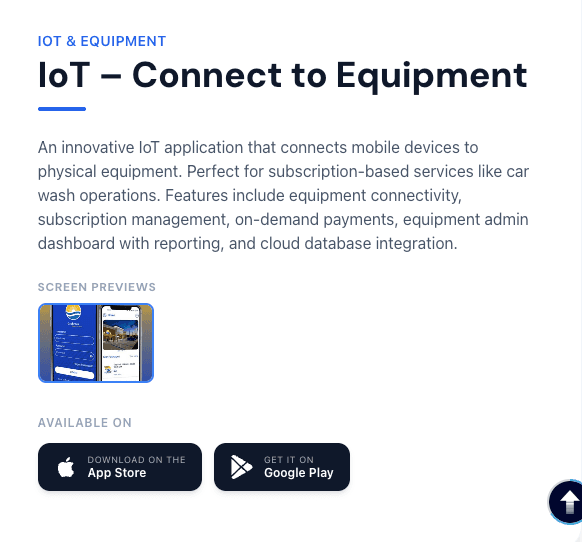 IoT — Connect to Equipment screen 1