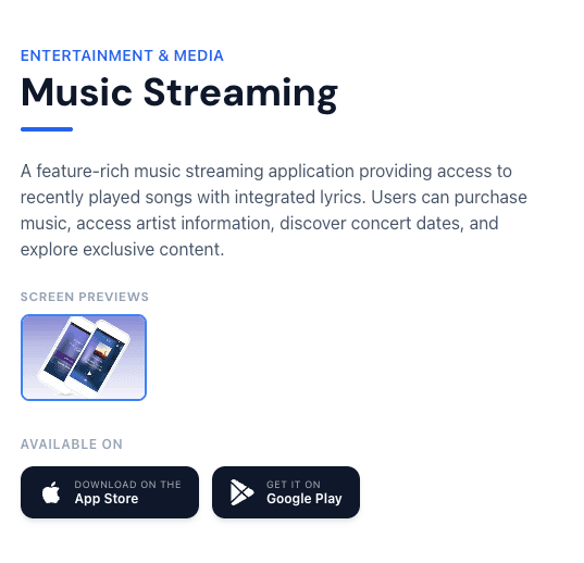 Music Streaming screen 1